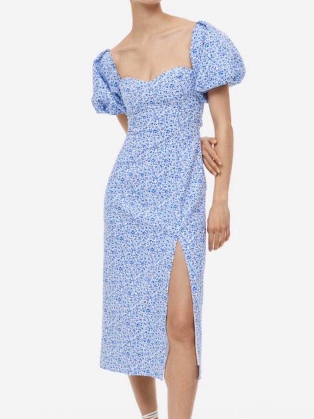 H&M Floral Puff Sleeve Dress